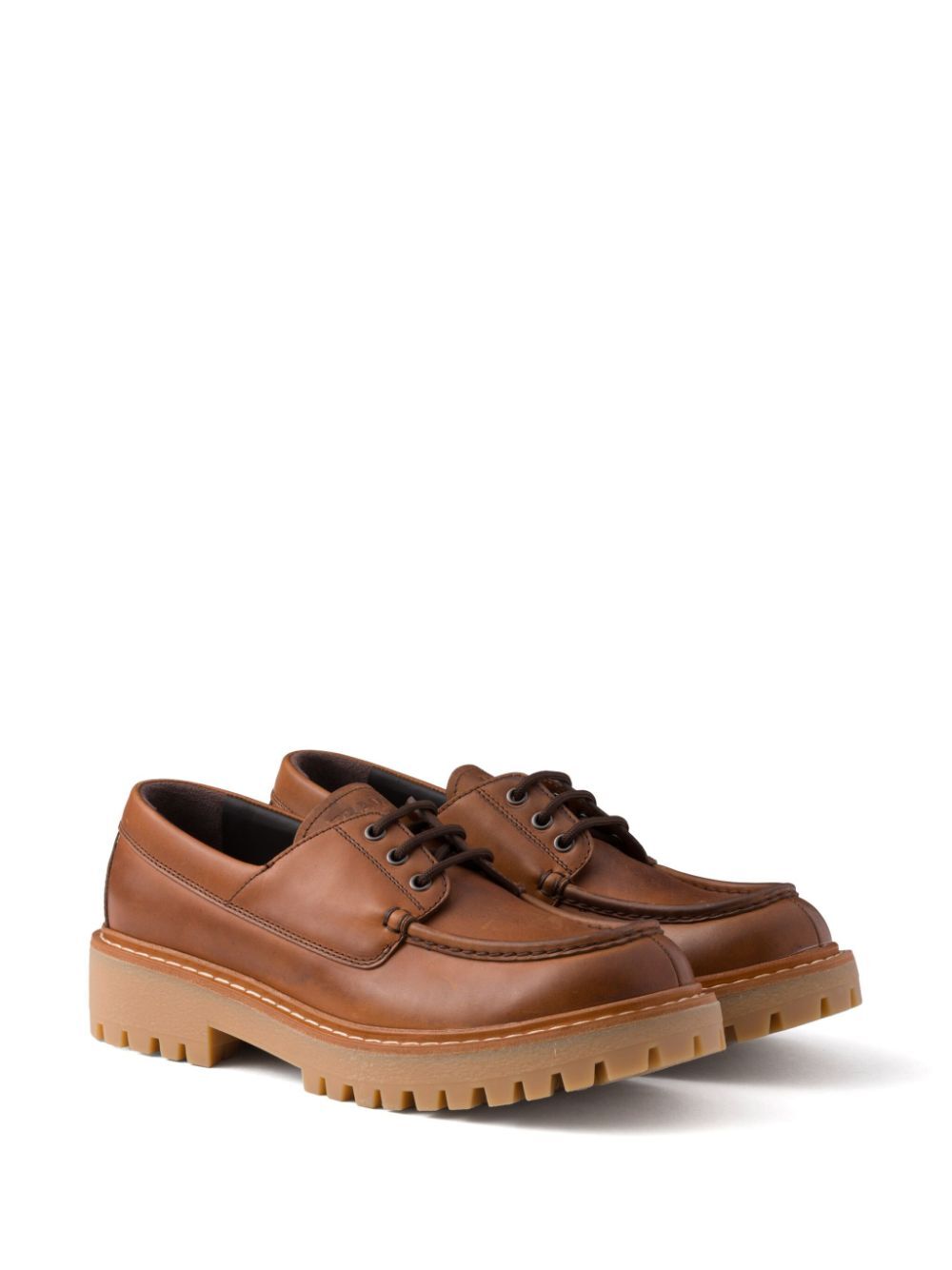 Prada Men Laced Leather Loafers