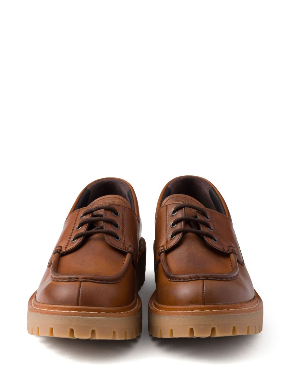 Prada Men Laced Leather Loafers