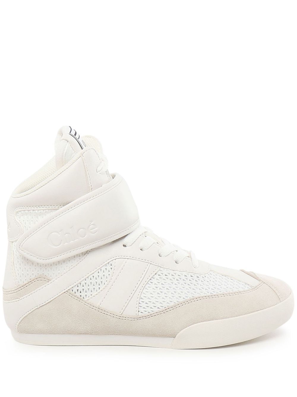 Chloe Women Mesh And Suede Kick High-Top Sneakers