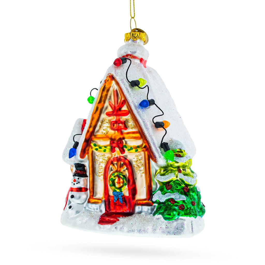 Gingerbread Delight Glass Christmas Ornament