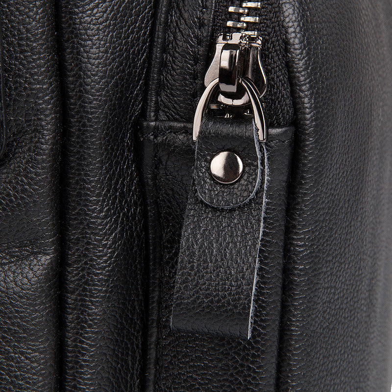 Top Grain Genuine Leather Mens Briefcase Business Messenger Bag New Fashion Crossbody Shoulder Bag 1044