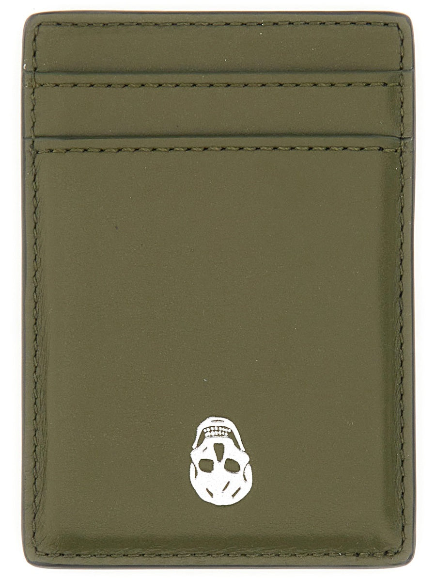 Alexander Mcqueen Men Magnetic Card Holder "Skull"