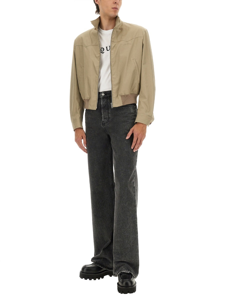 Alexander Mcqueen Men Harrington Cropped Jacket