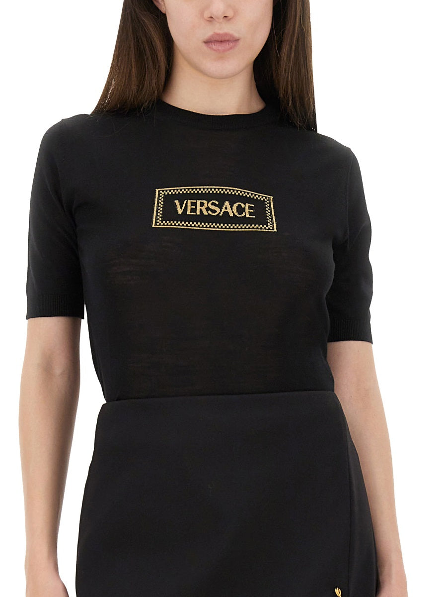 Versace Women Logo Knit T-Shirt