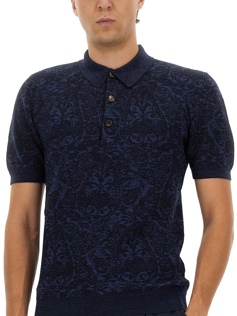 Etro Men Polo Shirt With Pegasus Embroidery