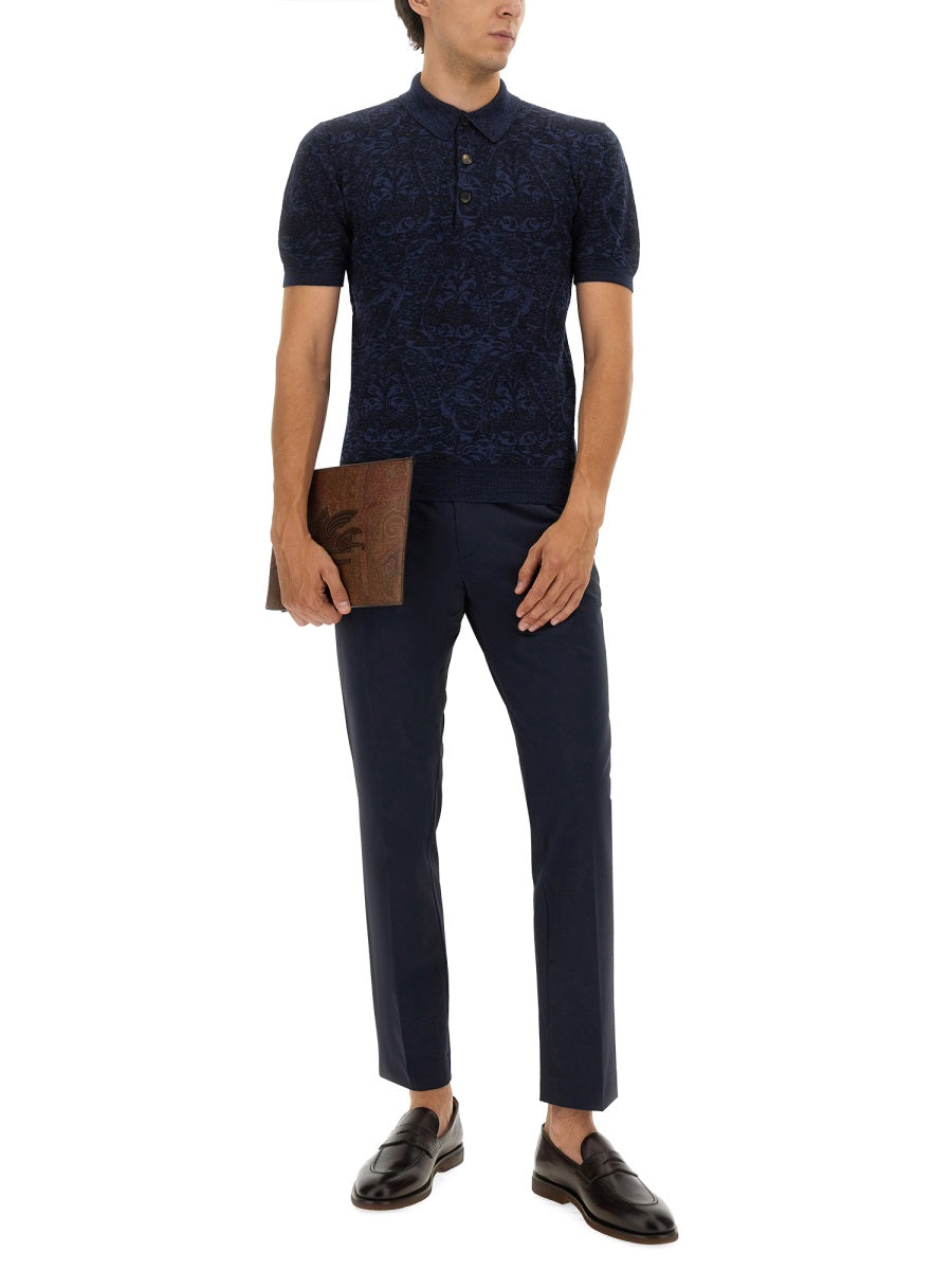 Etro Men Polo Shirt With Pegasus Embroidery
