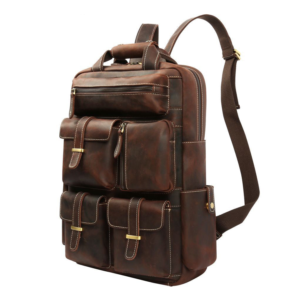 Handmade Mens Leather Backpack, Vintage Backpacks for Men, Designer Backpacks