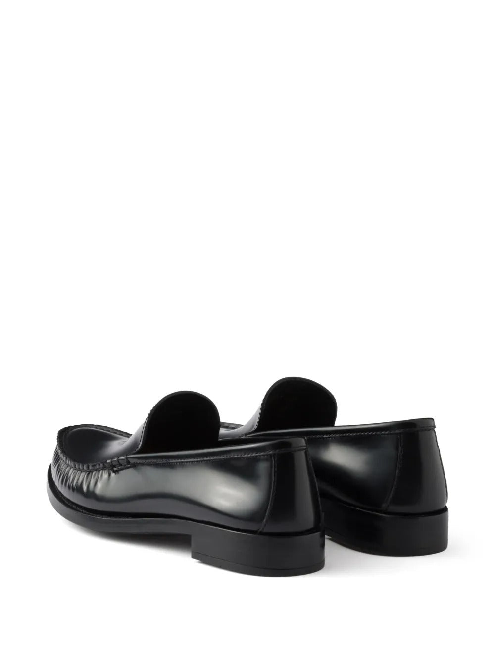 Prada Women Brushed Fumé Leather Loafers