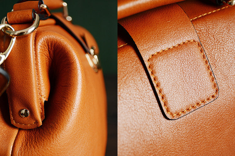 High Fashion Vegetable Tanned Leather  Doctor Bag, Satchel Bag, Messenger Shoulder Bag D015