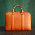Handmade Tan Brown Leather Laptop Bag, Briefcase, Messenger Shoulder Bag D007