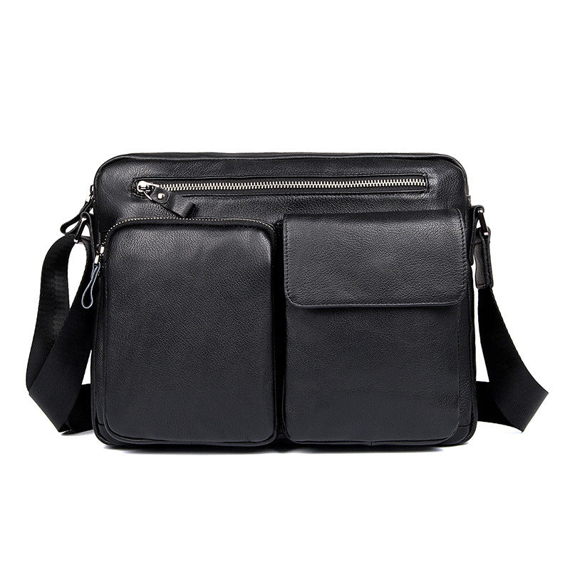 Top Grain Genuine Leather Mens Briefcase Business Messenger Bag New Fashion Crossbody Shoulder Bag 1044