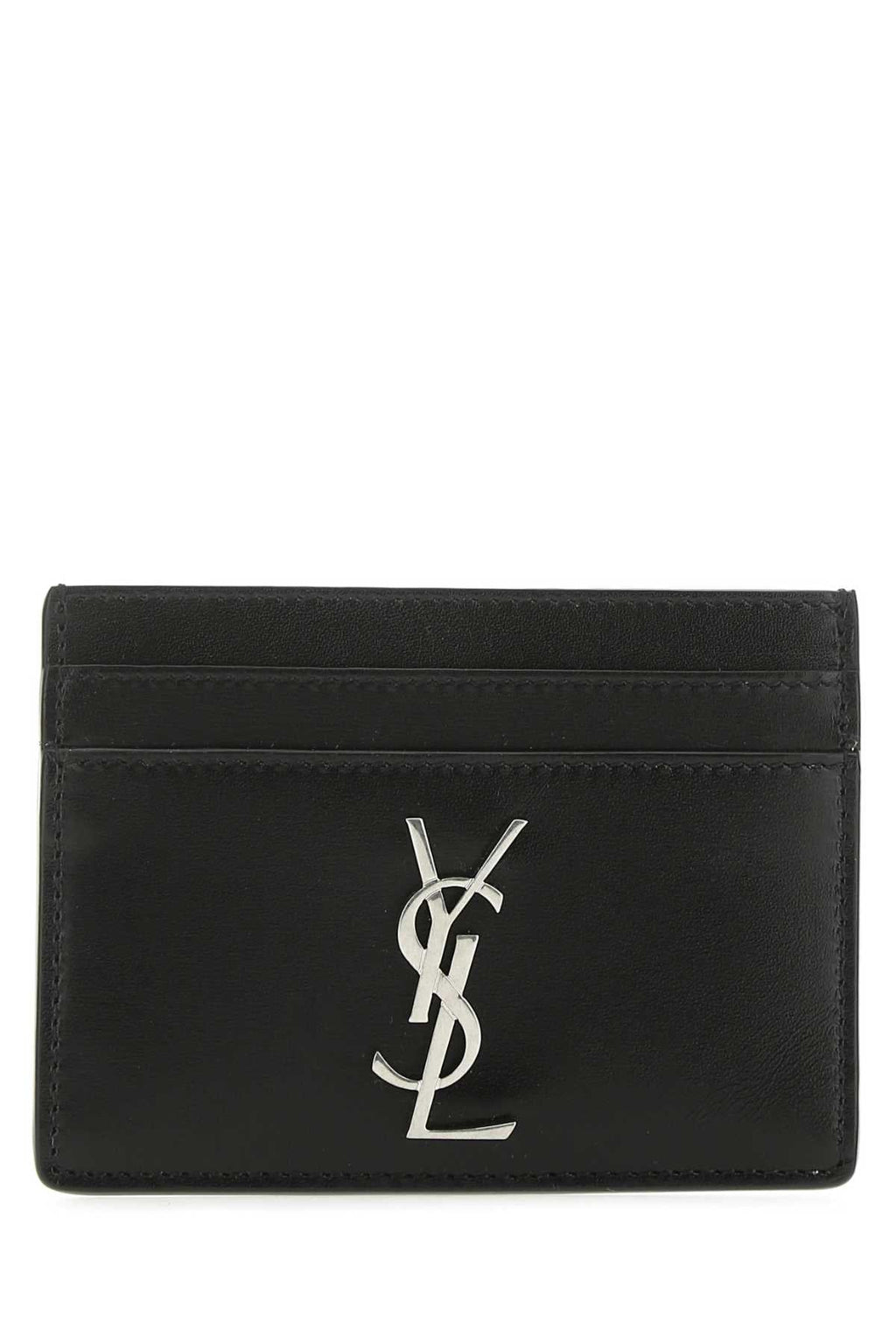 Saint Laurent Men Black Leather Card Holder