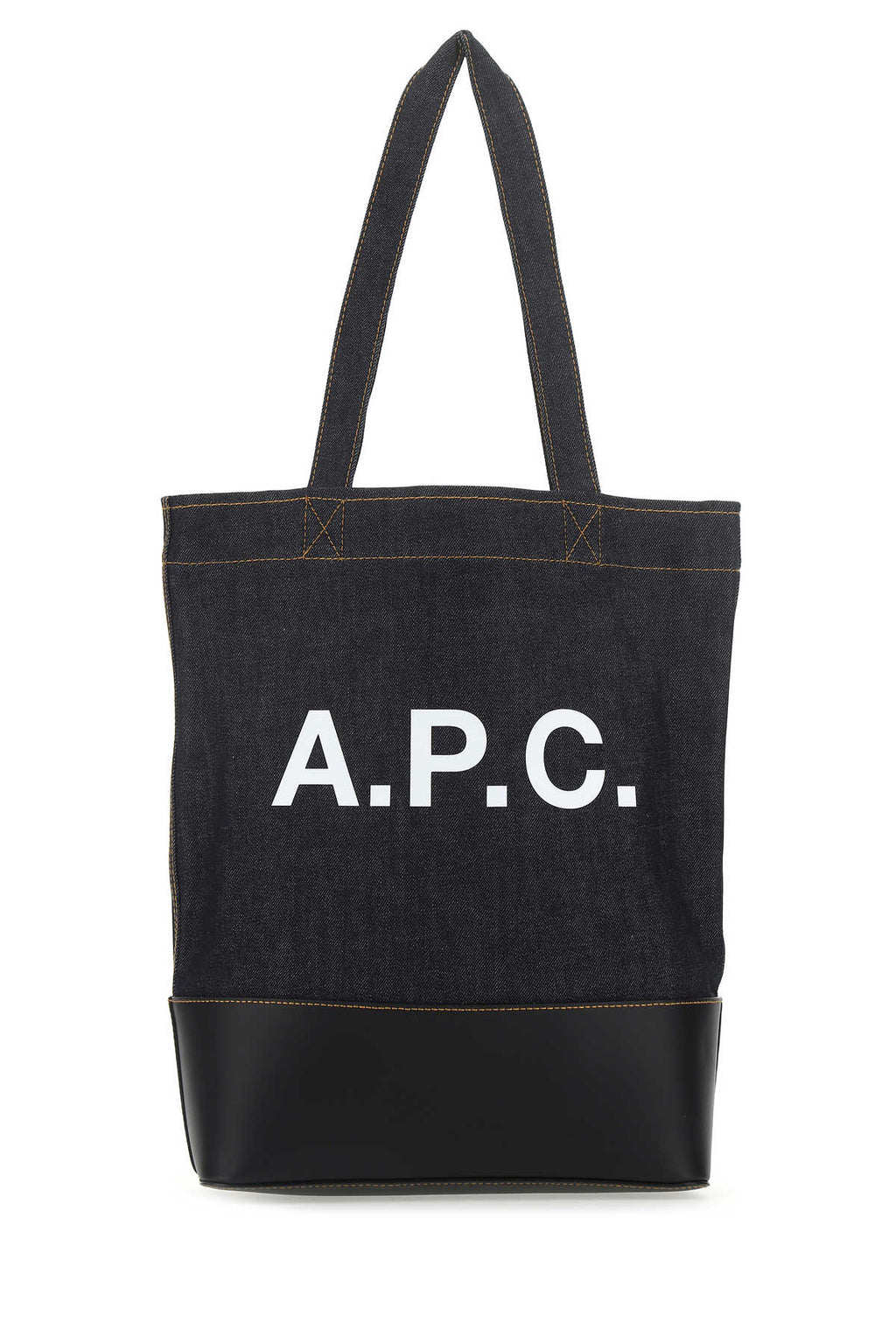 A.P.C. Men Blue Denim And Leather Shopping Bag