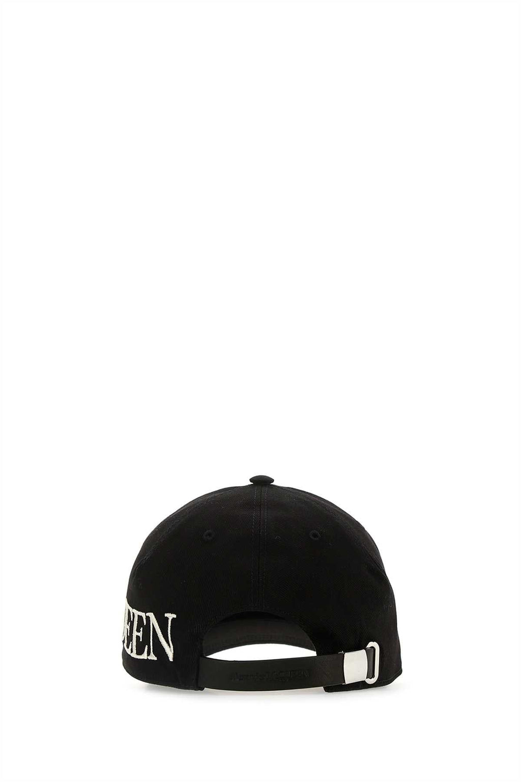 Alexander Mcqueen Men Black Gabardine Baseball Cap