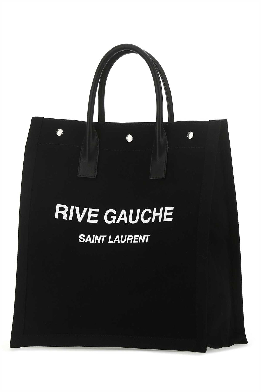 Saint Laurent Men Black Canvas Rive Gauche Shopping Bag