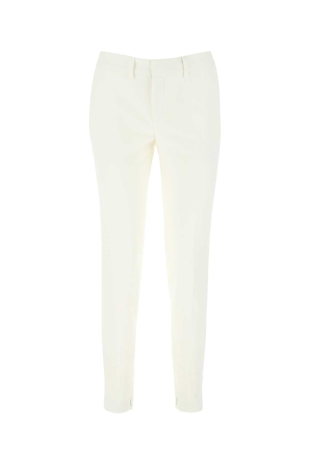 Saint Laurent Women Ivory Wool Pant