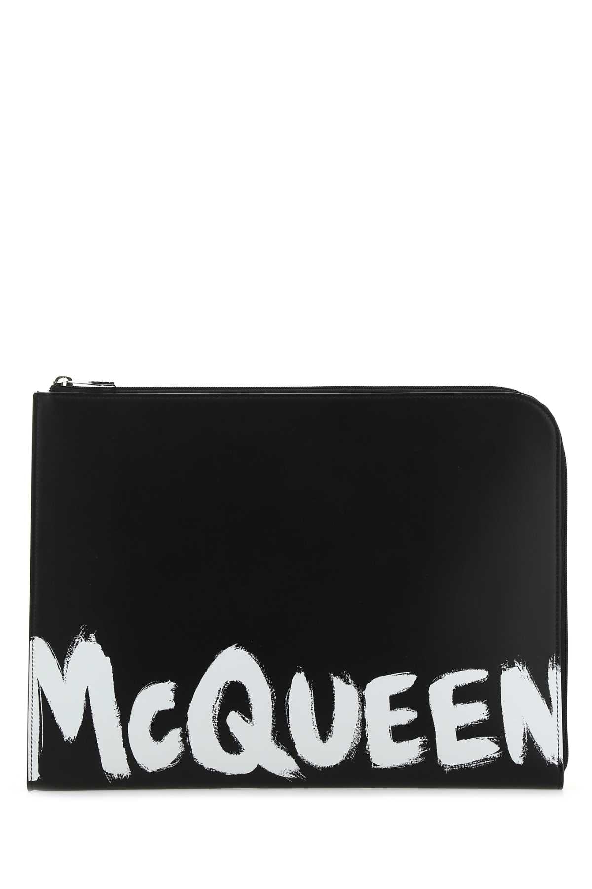 Alexander Mcqueen Men Black Leather Document Holder