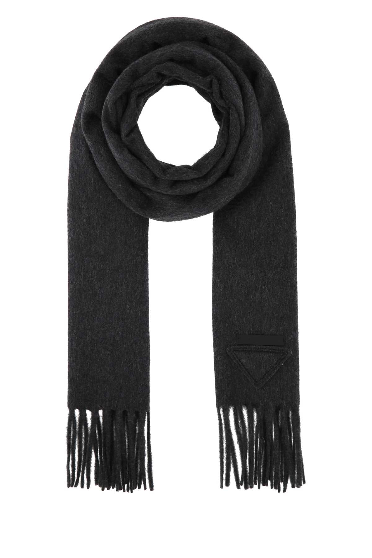 Prada Women Charcoal Cashmere Scarf