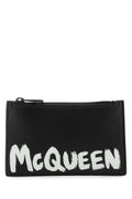 Alexander Mcqueen Men Black Leather Card Holder