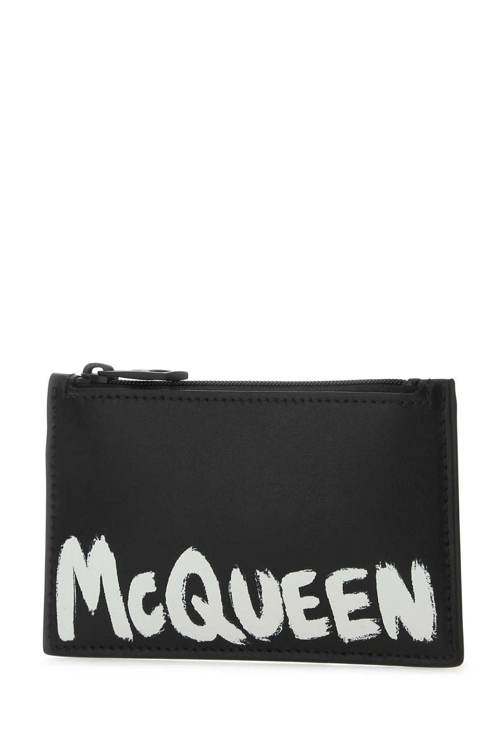 Alexander Mcqueen Men Black Leather Card Holder