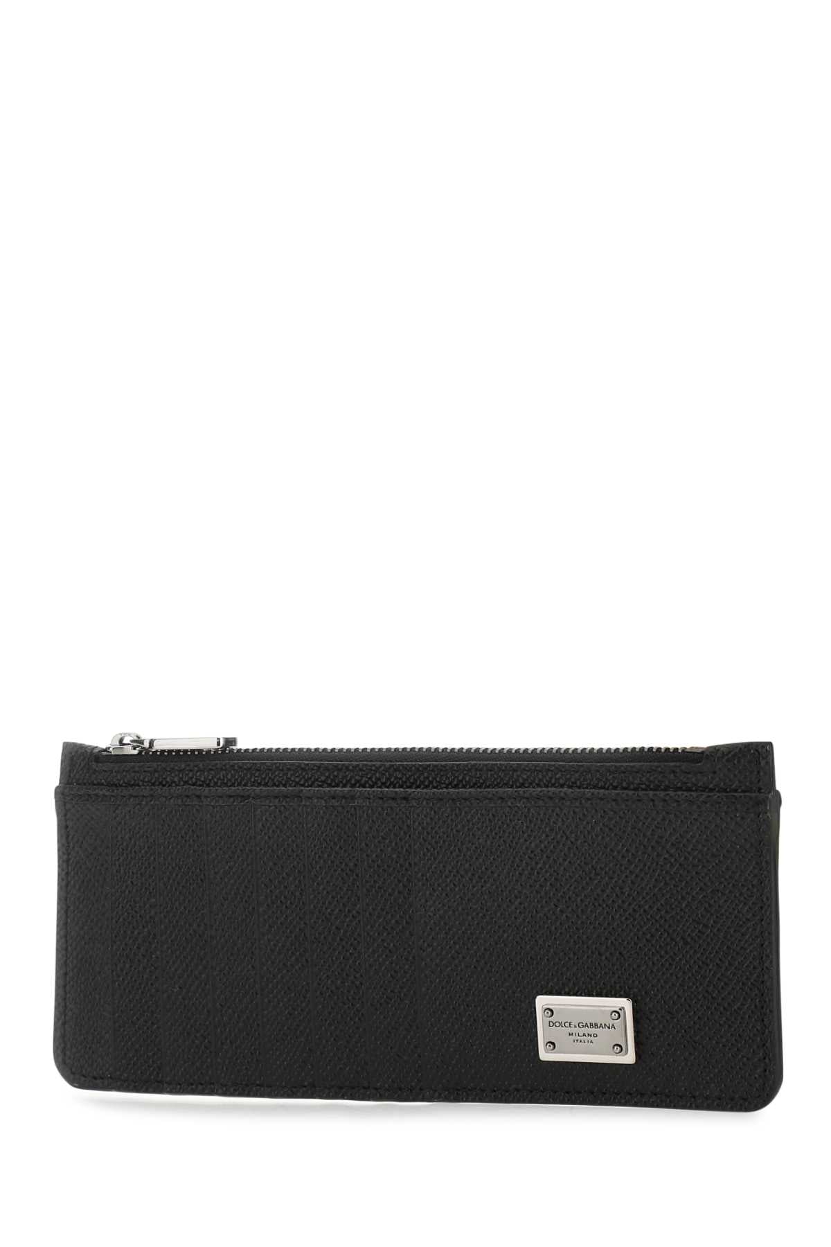 Dolce & Gabbana Men Black Leather Card Holder