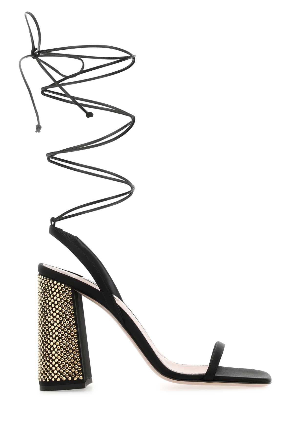 Miu Miu Women Black Satin Sandals