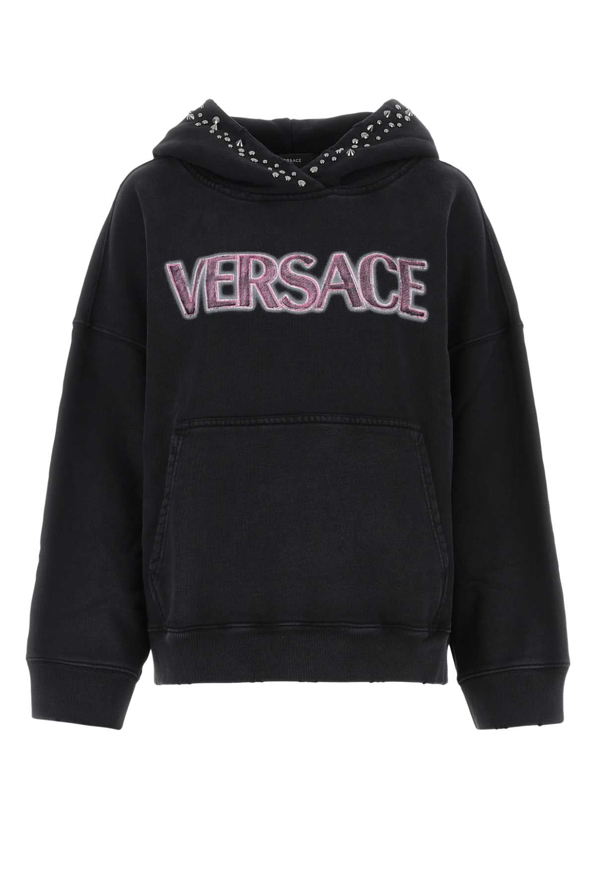 Versace Women Black Cotton Oversize Sweatshirt