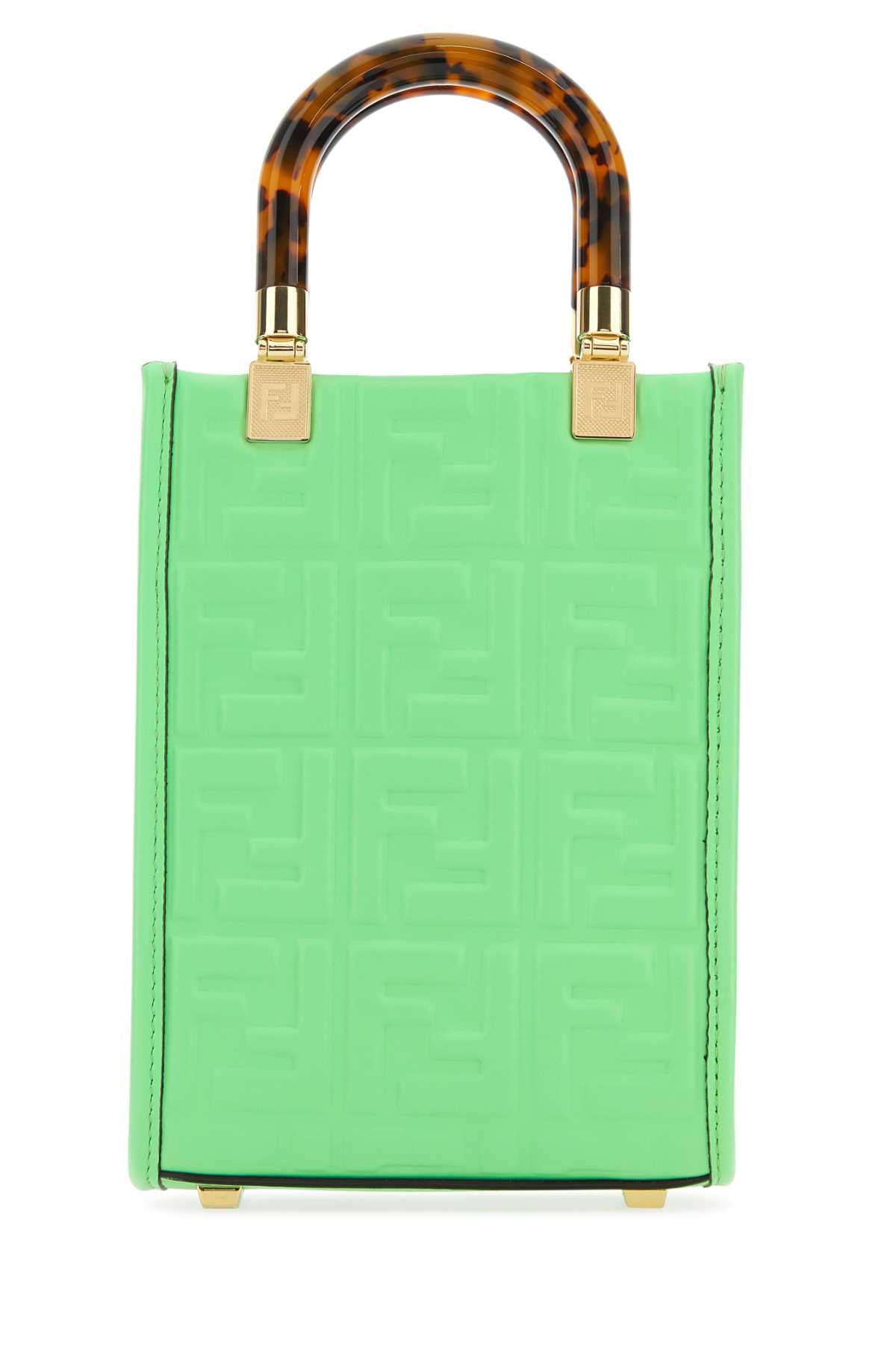 Fendi Women Green Leather Mini Sunshine Handbag