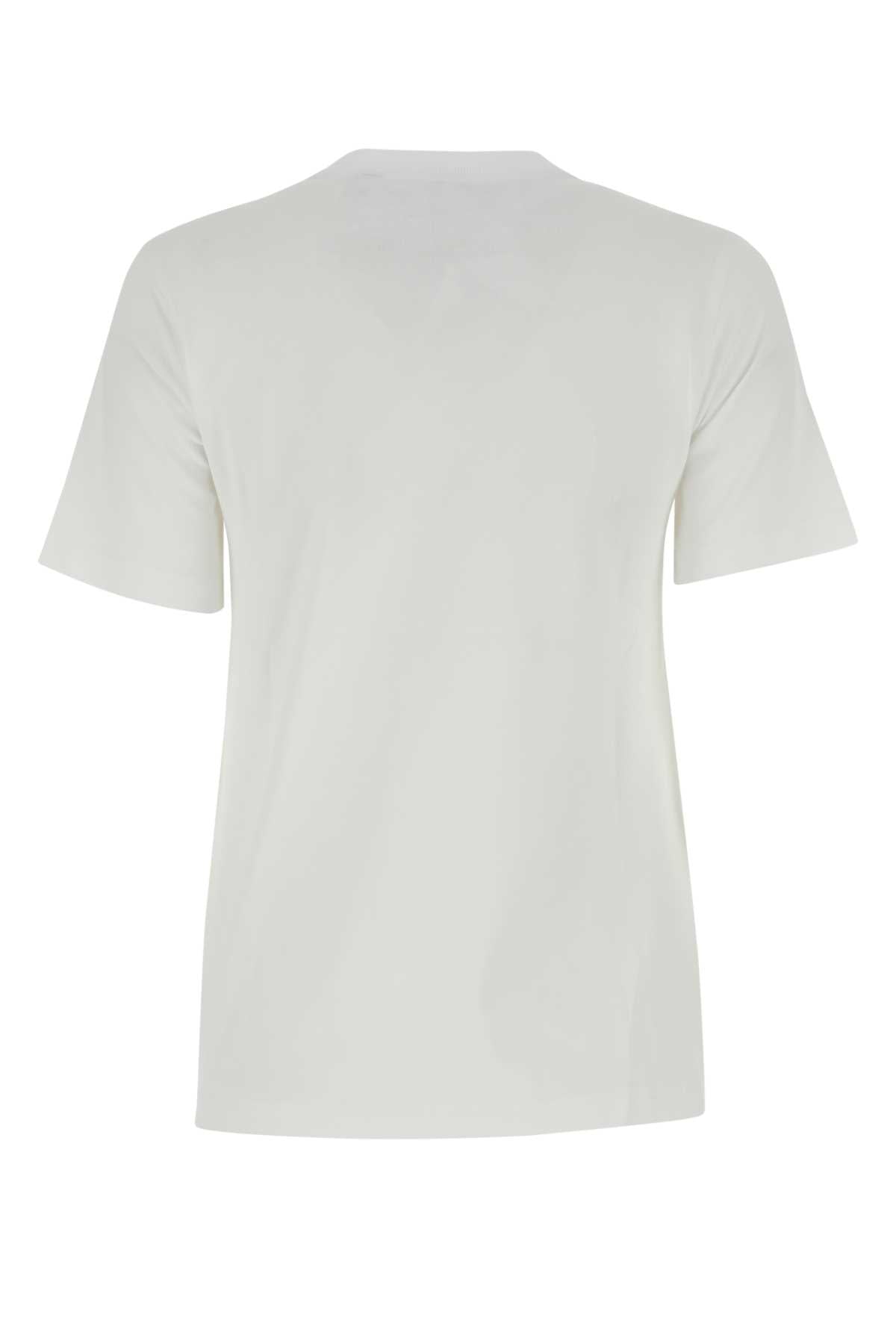Burberry Women White Cotton T-Shirt