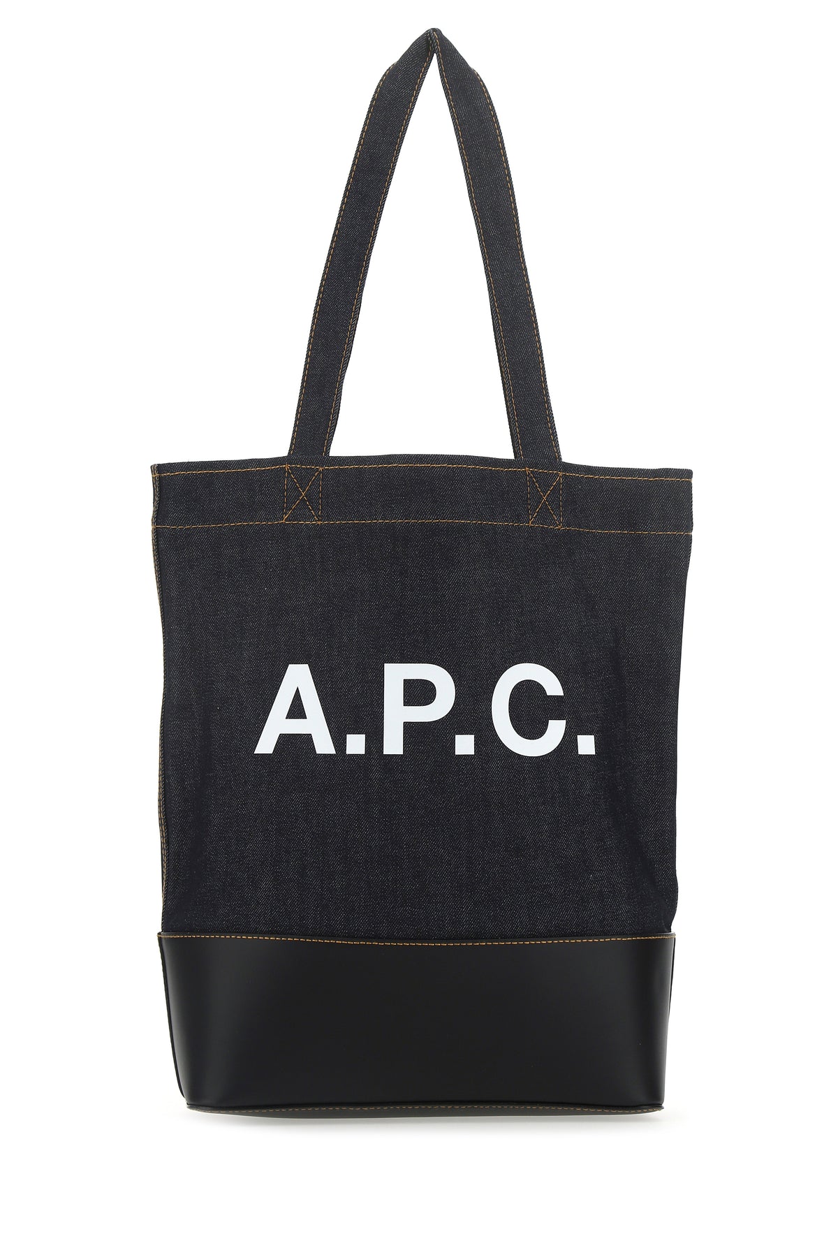 A.P.C. Men Blue Denim And Leather Shopping Bag