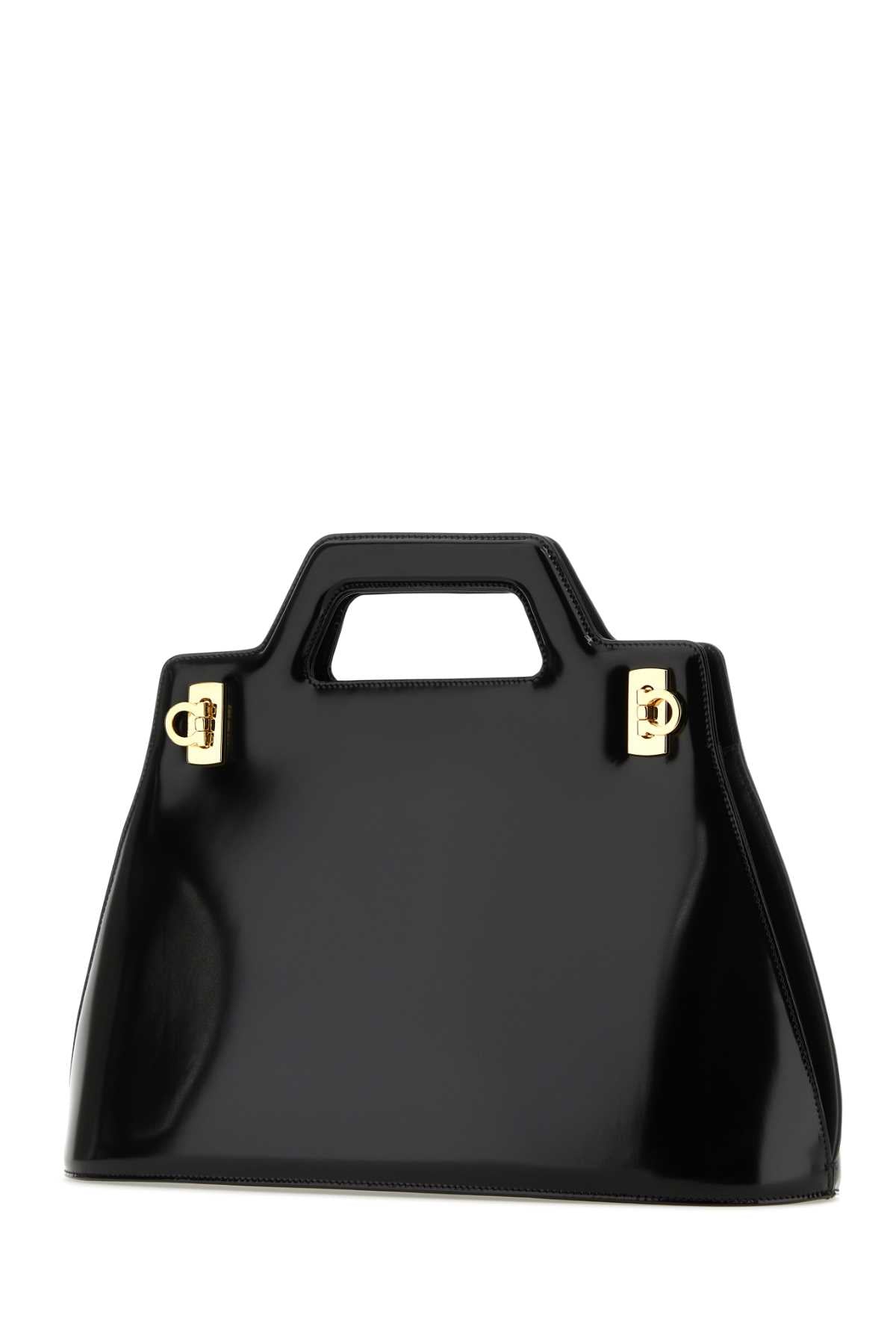 Salvatore Ferragamo Women Black Leather Wanda M Handbag