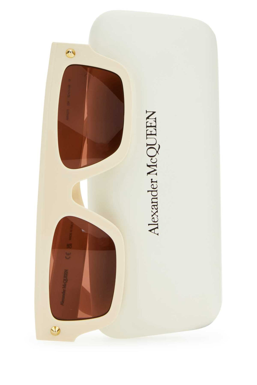Alexander Mcqueen Women Ivory Acetate Sunglasses