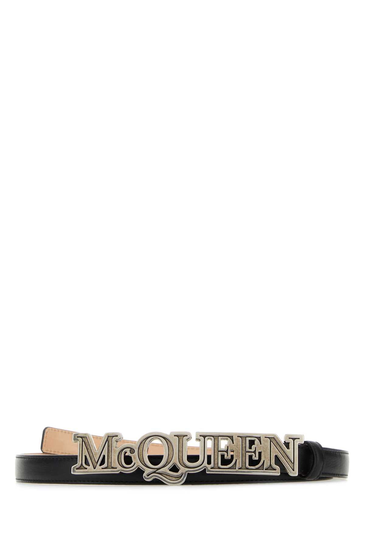 Alexander Mcqueen Men Black Leather Belt