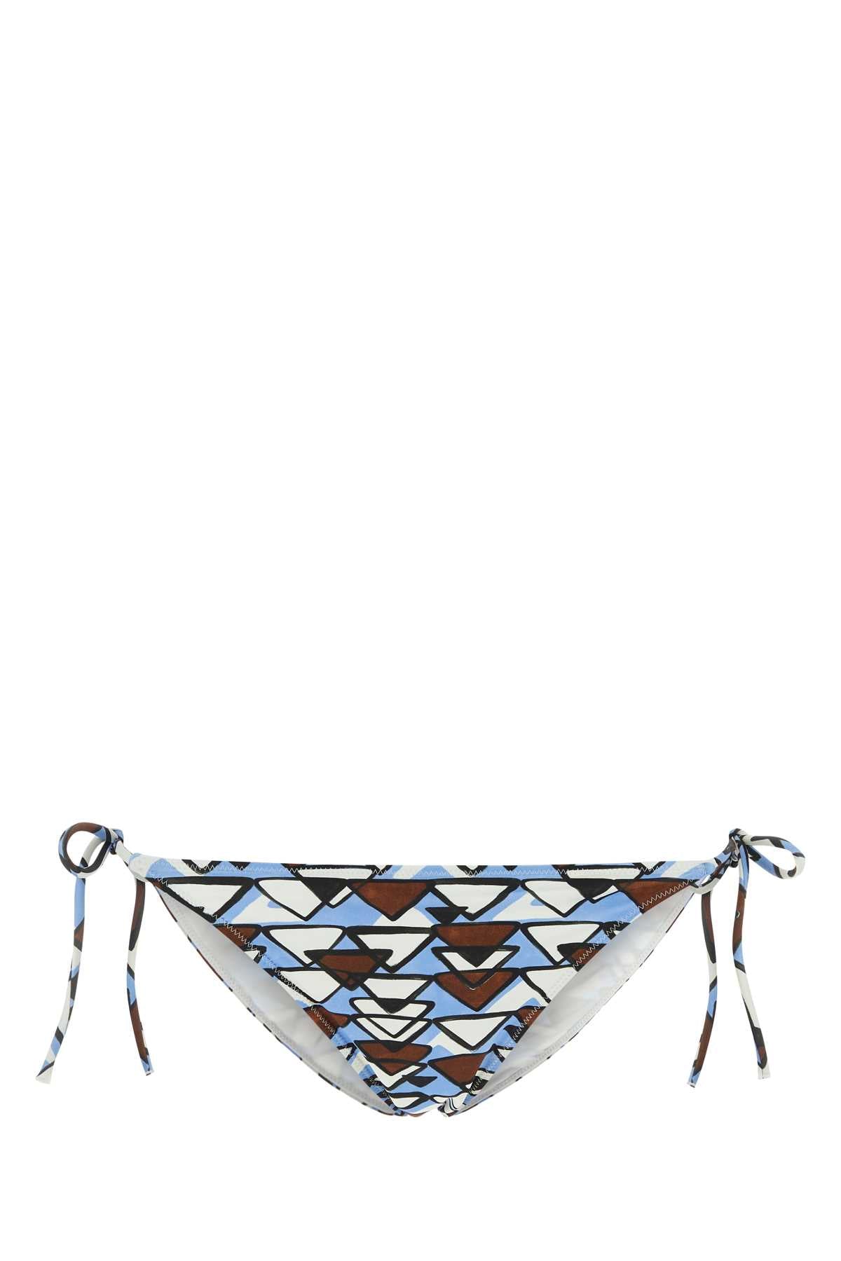 Prada Women Printed Stretch Nylon Bikini Bottom