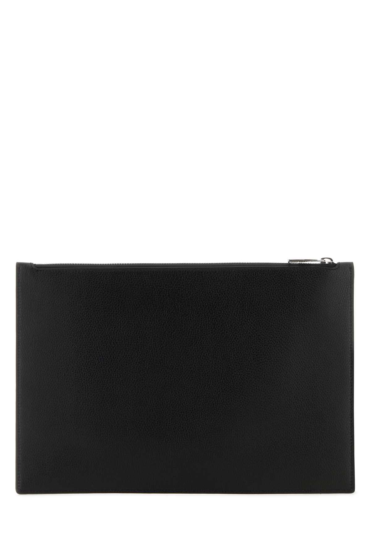 Alexander Mcqueen Men Black Leather Clutch