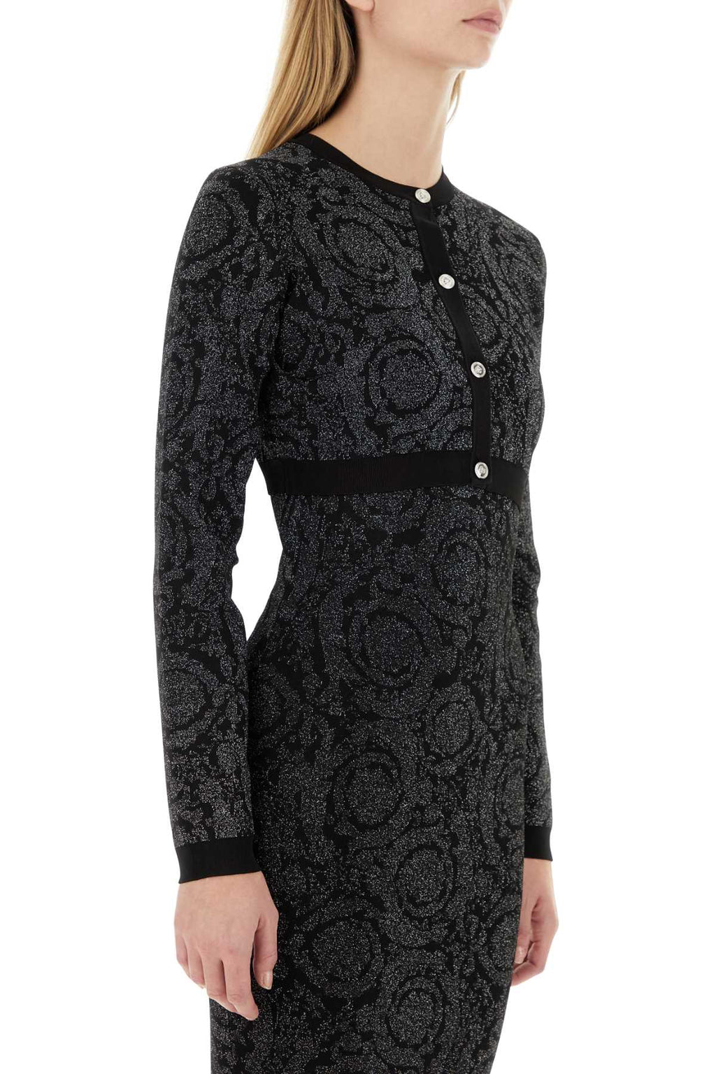 Versace Women Embroidered Stretch Viscose Blend Cardigan