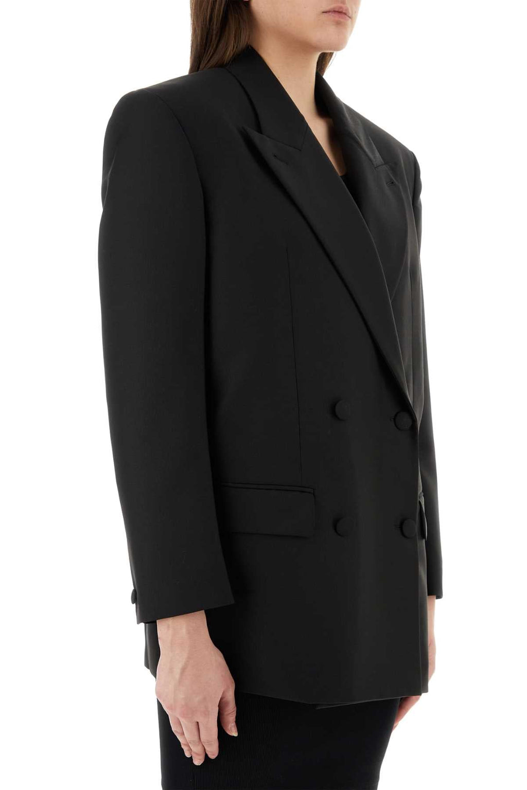 Givenchy Women Black Wool Blend Oversize Blazer