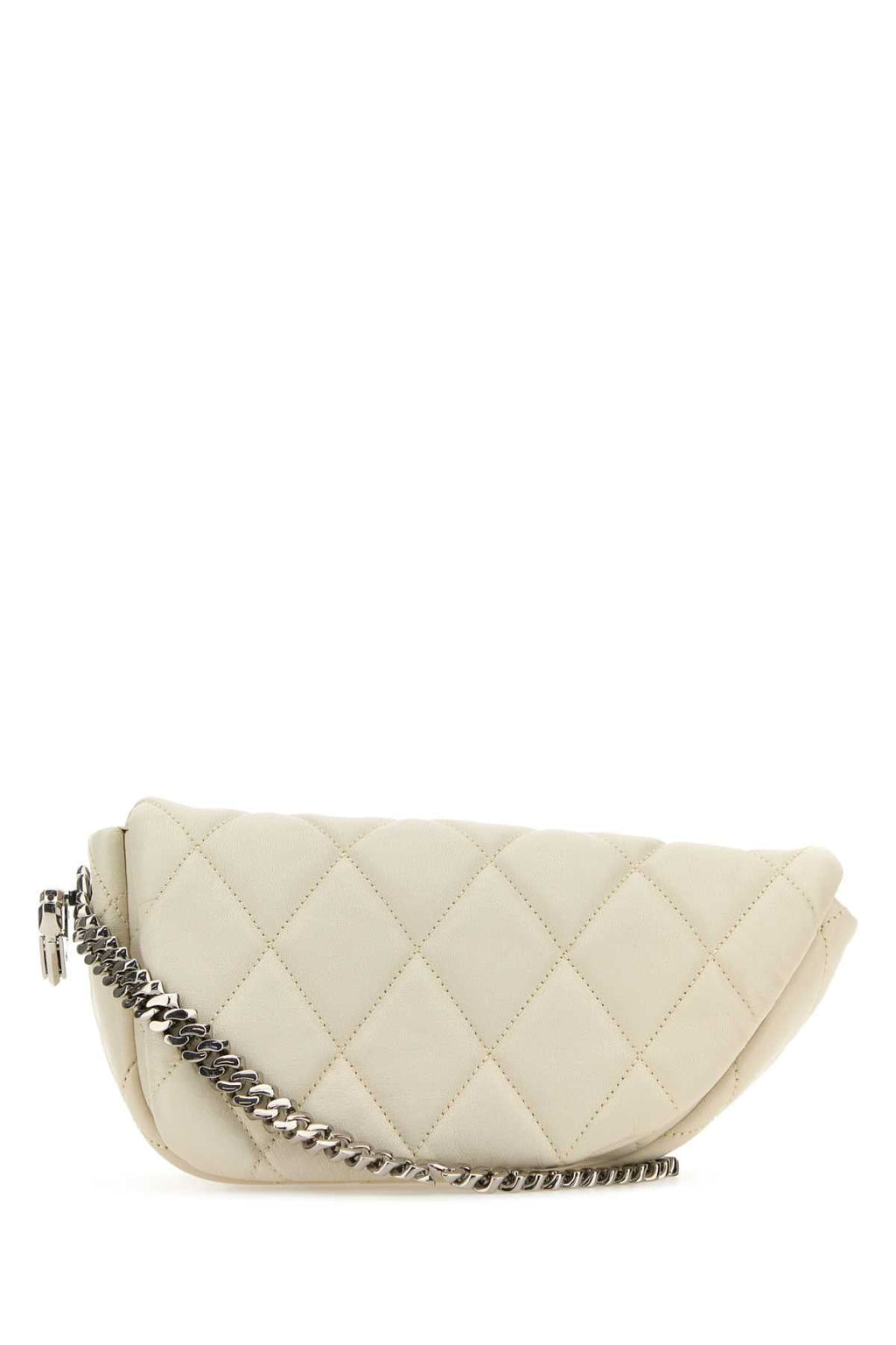 Burberry Women White Leather Shield Lock Shoulder Bag