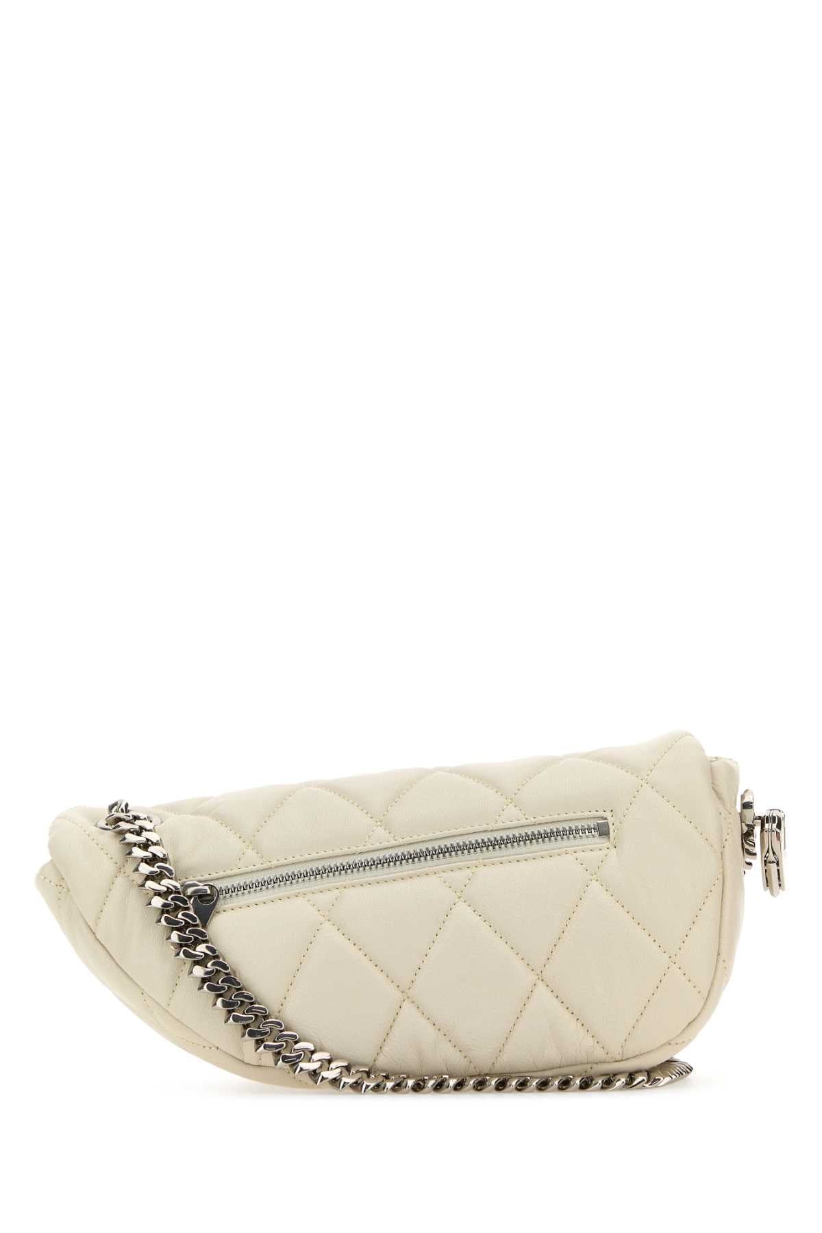 Burberry Women White Leather Shield Lock Shoulder Bag