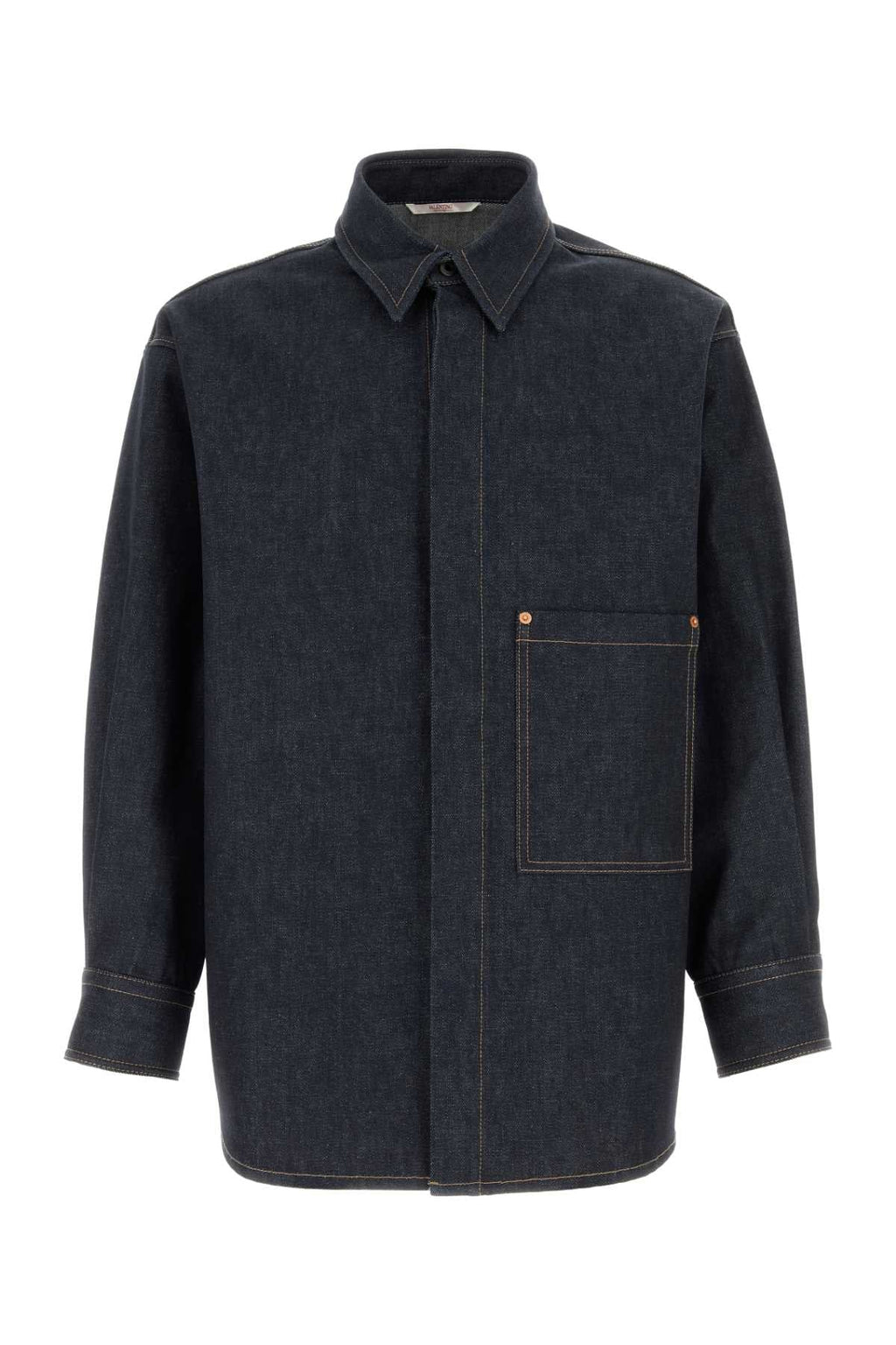 Valentino Garavani Men Dark Blue Denim Oversize Shirt