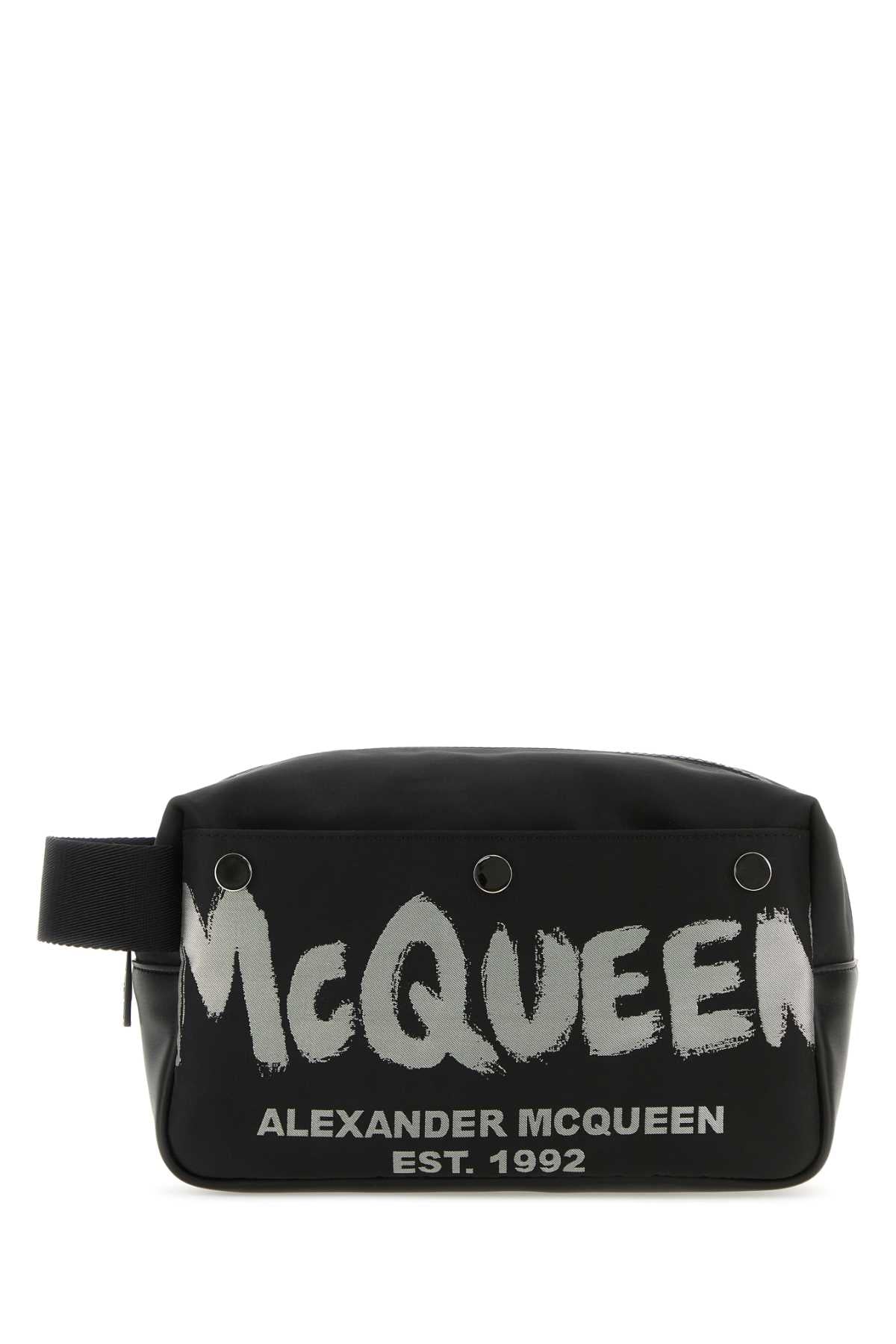 Alexander Mcqueen Men Black Fabric Mcqueen Graffiti Beauty Case