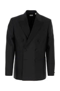 Burberry Men Black Wool Blend Blazer