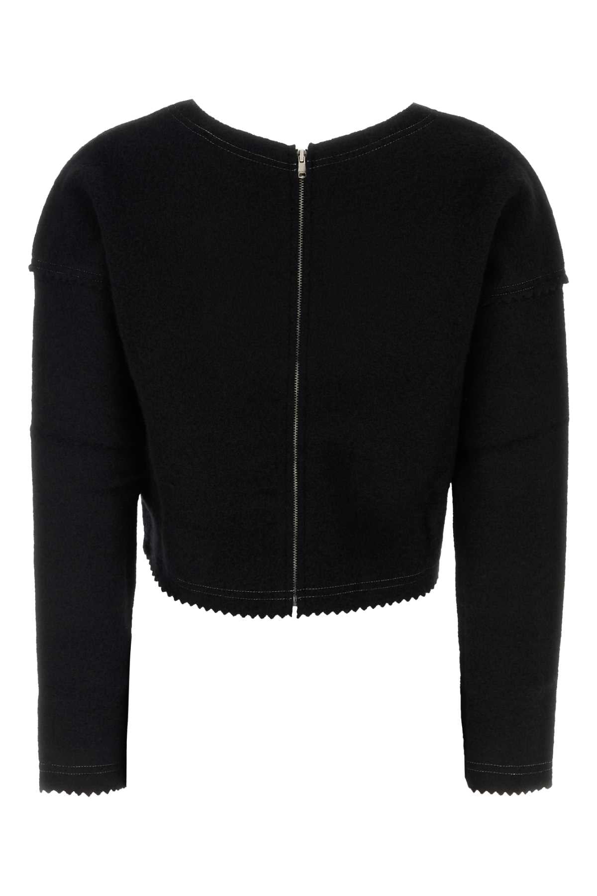 Max Mara Women Black Wool Blend Crespo Sweater