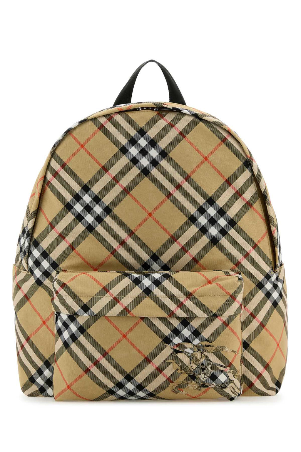 Burberry Men Embroidered Fabric Check Backpack