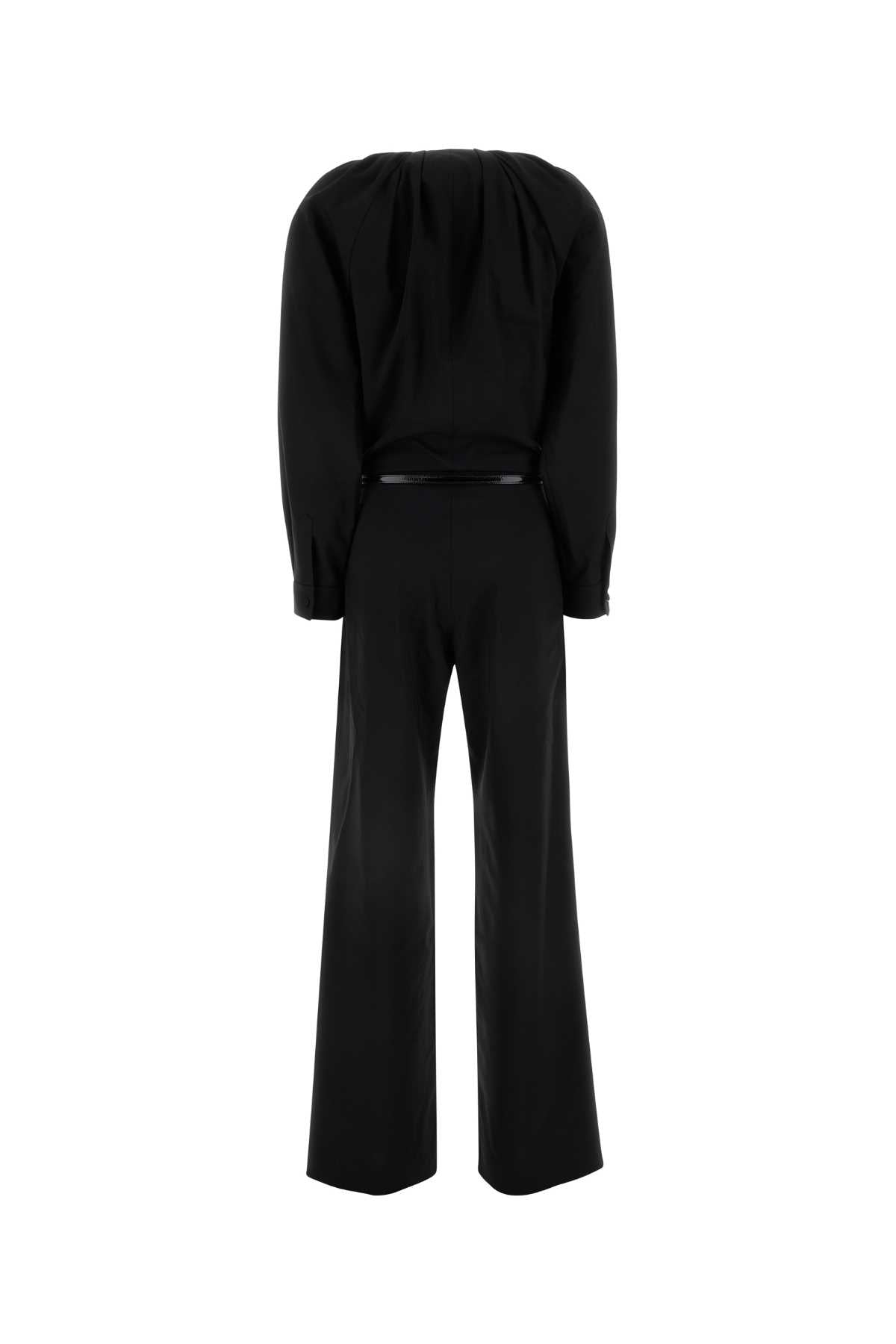 Gucci Women Black Stretch Wool Jumpsuit