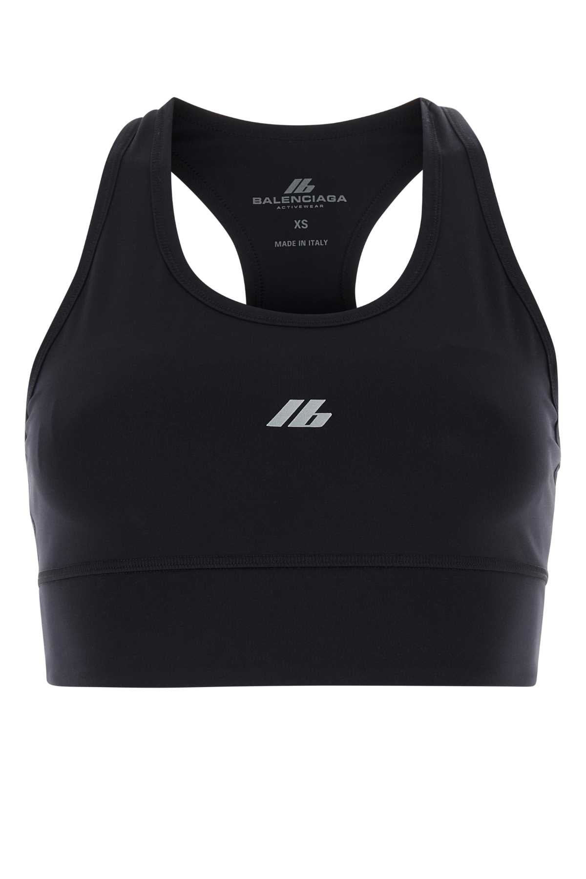 Balenciaga Women Black Stretch Nylon Crop-Top