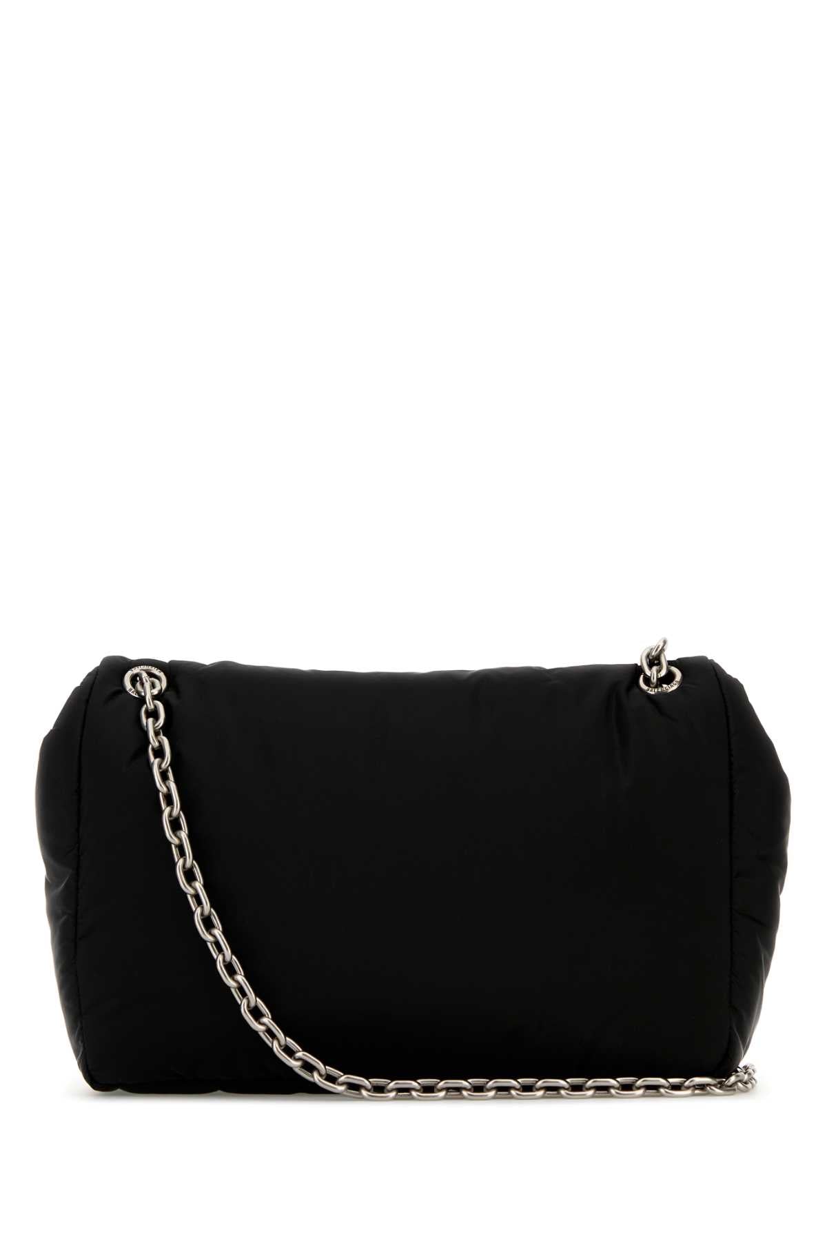 Balenciaga Women Black Nylon Medium Monaco Shoulder Bag