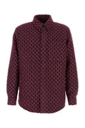 Gucci Men Burgundy Boucle Padded Shirt