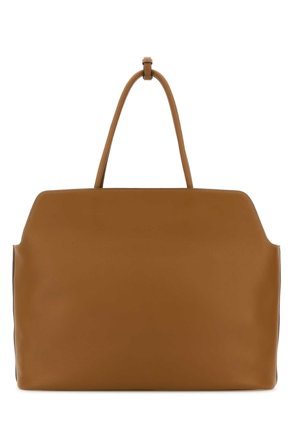 Prada Women Caramel Leather Shopping Bag