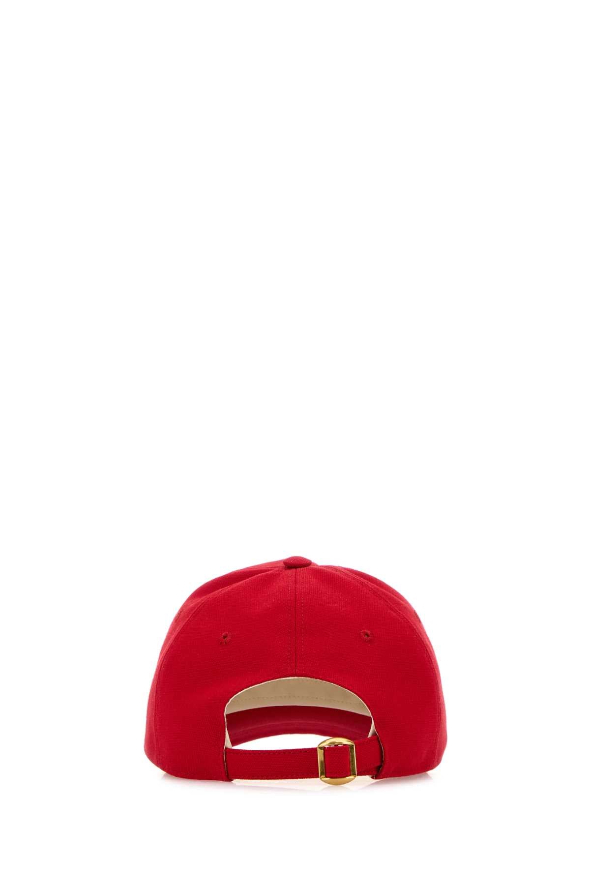 Valentino Garavani Women Red Cotton Baseball Cap